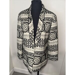 Zara Jackquard‎ Pattern  Blazer Jacket  Size M